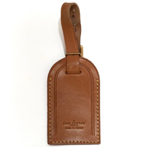 Authentic Louis Vuitton Vachetta Leather Luggage Name Tag QQ - Picture 1 of 6